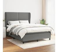 vidaXL Sommier à lattes gris foncé 140x200 cm tissu