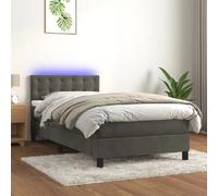 vidaXL Sommier à lattes LED 90x190 Gris foncé