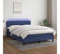 vidaXL Sommier à lattes LED bleu 140x190 cm tissu
