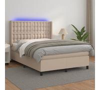 vidaXL Sommier à lattes LED Cappuccino 140x190 cm