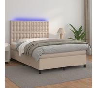 vidaXL Sommier à lattes LED Cappuccino 140x190 cm
