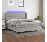vidaXL Sommier à lattes LED Gris clair 180x200 cm