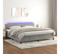 vidaXL Sommier à lattes LED - Gris clair 200x200 cm
