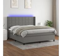 vidaXL Sommier à lattes LED - Gris foncé 180x200 cm