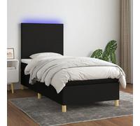 VIDAXL Sommier à lattes LED Noir 100x200 cm Tissu