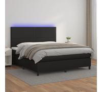 VidaxL Sommier à lattes LED noir 160x200