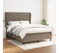 vidaXL Sommier à lattes lit matelas et LED 140x190 cm - Taupe