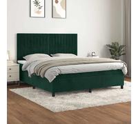 VIDAXL Sommier à lattes - Matelas à ressorts ensachés Velours vert 160x200 cm