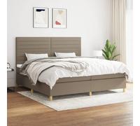 vidaXL Sommier à lattes Taupe 200x200 cm avec Matelas