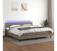 vidaXL Sommier avec LED 200x200 cm - Tissu Taupe