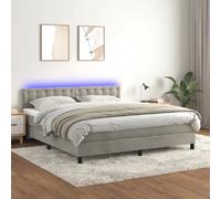 VIDAXL Sommier avec matelas et LED Gris clair 180x200 cm