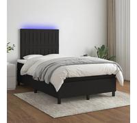 vidaXL Sommier avec matelas et LED - Noir 120x200 cm