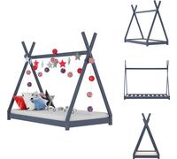 vidaXL Sommier de lit enfant Gris Pin massif 90 x 200 cm - Lits Bébé & Bébé