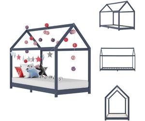 vidaXL Sommier de lit enfant Gris Pin massif 90 x 200 cm - Lits Bébé & Bébé