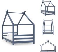 vidaXL Sommier de lit enfant Gris Pin massif 90x200 cm - Lits Bébé & Bébé