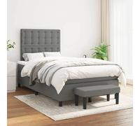 vidaXL Sommier et Matelas avec Banc - Gris foncé