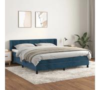 vidaXL Sommier et Matelas - Bleu foncé