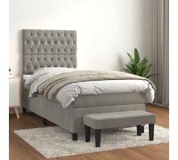 VIDAXL Sommier et matelas velours gris