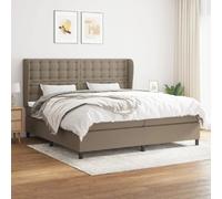 vidaXL Boxspring met matras stof taupe 200x200 cm3128313 Taupe G