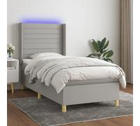 vidaXL Sommier LED 90x190 cm - Gris Clair
