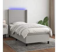 vidaXL Sommier LED Gris clair 90x190
