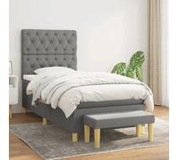 VIDAXL Sommier Matelas Gris Foncé 80x200 cm Tissu