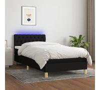 VIDAXL Sommier tapissier avec LED noir 90x190