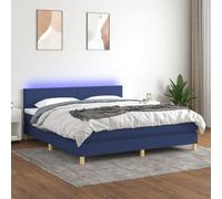vidaXL Sommier tapissier avec matelas et LED Bleu 160x200 cm Tissu
