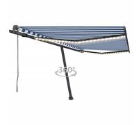 vidaXL Sommier tapissier avec matelas et LED Bleu 180x200 cm Tissu