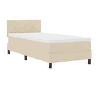 vidaXL Sommier tapissier avec matelas et LED Crème 180x200 cm Tissu