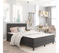 Vidaxl Sommier Tapissier Gris Foncé Tissu 140x200 Cm Gris