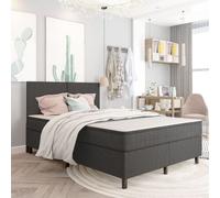 Vidaxl Sommier Tapissier Gris Foncé Tissu 160x200 Cm