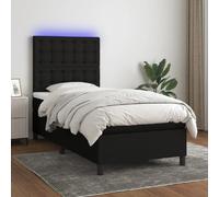 vidaXL Sommier tapissier LED Noir