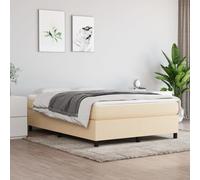 vidaXL Sommier tapissier matelas et LED Gris clair 160x200 cm Tissu