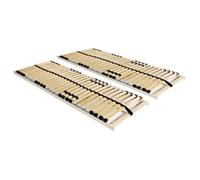 vidaXL 2X Sommiers à Lattes avec 28 Lattes 7 Zones 90x200cm Base de Lit Simple