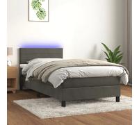 vidaXL Sommiers à lattes et matelas LED 90x190 cm - Gris foncé