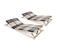 vidaXL Sommiers à lattes 2x 80x200 cm – 42 lattes, 7 zones – Base de lit simple