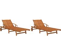 vidaXL Sonnenliegen 2 Stk. Massivholz Akazie