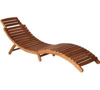 vidaXL Sonnenliegen 2 Stk. mit Tisch und Auflagen Massivholz Akazie