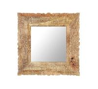vidaXL Miroir Mural Miroir de Maquillage Miroir Décoratif de Couloir Décoration Salon Maison Intérieur 50x50 cm Bois de Manguier Massif