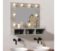 VidaXL Armoire à miroir LED - Gris béton
