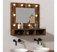 vidaXL Armoire à miroir avec LED 60x31,5x62 cm Chêne fumé 820454