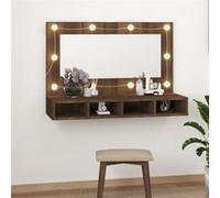 vidaXL Armoire à miroir avec LED Chêne marron 90x31,5x62 cm
