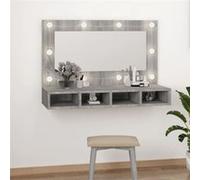 vidaXL Armoire à miroir avec LED Sonoma gris 90x31,5x62 cm