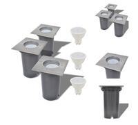 vidaXL Spot encastré de sol LED 3 pcs. Outdoor Quadratic - Éclairage extérieur