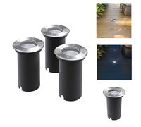 vidaXL Spot encastré de sol LED 3 pcs. Outdoor Rund - Éclairage extérieur