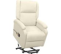 vidaXL Sta-op-Fauteuil de relaxation, massant tissu crème Autre G