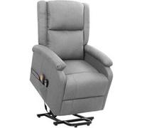 vidaXL Sta-op-Fauteuil de relaxation, massant tissu gris clair Gris G