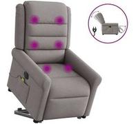 vidaXL Sta-op-massagestoel elektrisch verstelbaar stof taupe3303351 Taupe G