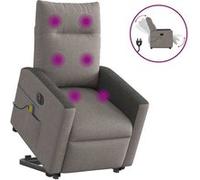 Sta-op-massagestoel elektrisch verstelbaar stof taupe3324078
